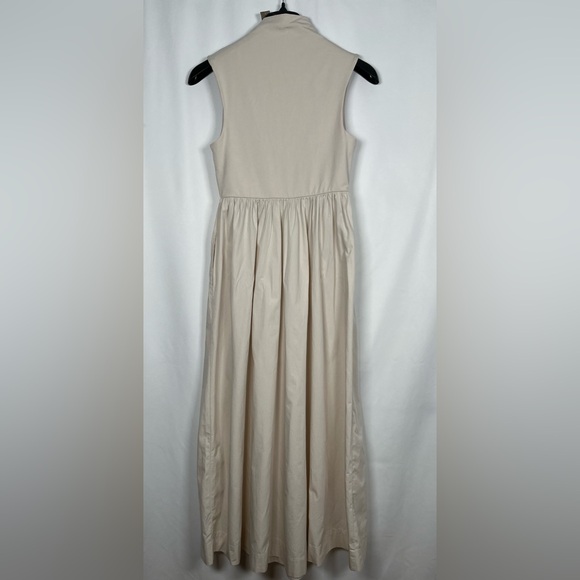 New J CREW Fitted Knit Mockneck Dress with Poplin Skirt In Cream Size S - Picture 5 of 15
